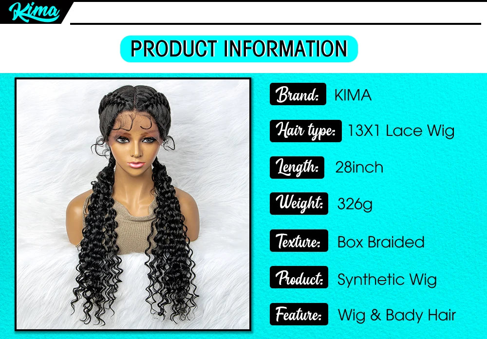 Braided Wigs Synthetic Lace Front Hair Wig Curly Water Wave Wig For African Woman Afro Frontal Cornrow Twist Boxing Braided Wigs