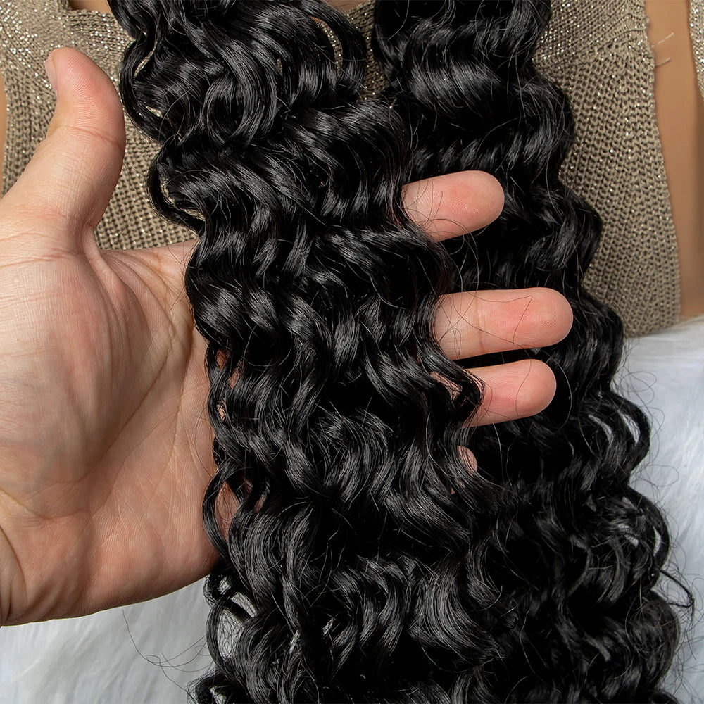 Braided Wigs Synthetic Lace Front Hair Wig Curly Water Wave Wig For African Woman Afro Frontal Cornrow Twist Boxing Braided Wigs