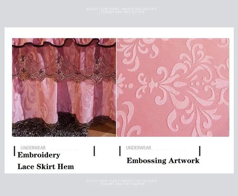 3pcs Set Good Quality Embossing Velvet Bed Skirt 1pc Romance Elegant Coral Fleece Bedspread Included 2pcs Pillowcase