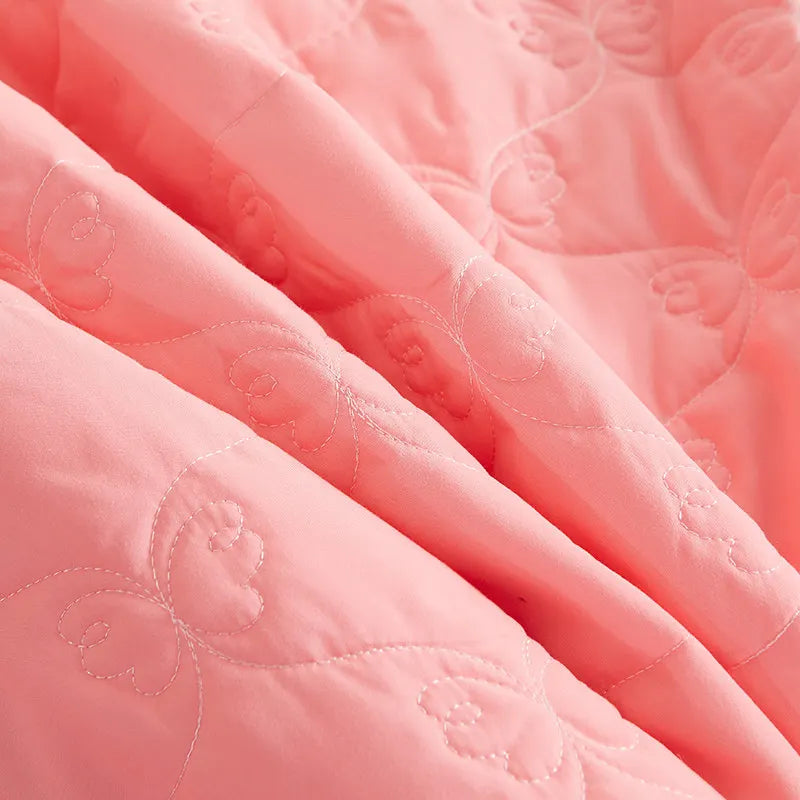 Korea Solid Brushed Bedspread Set Lace Quilted Queen King Size Ruffles Bedskirt Double Bed Cover with 2 Pillowcases