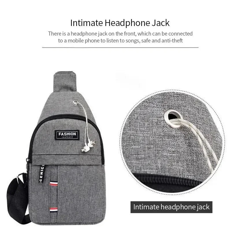 Fashionable and Trendy Lightweight Single Minimalist Shoulder Crossbody Bag for Men with Large Capacity for Leisure and Sports