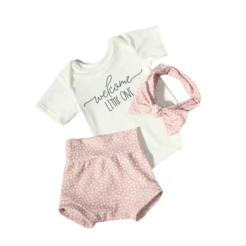 Welcome Outfit Jumpsuit and Hairband Pants Set for Newborn Photo Wear Baby Photography Clothes Photostudio Accessories