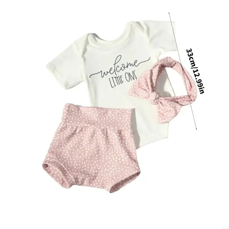 Welcome Outfit Jumpsuit and Hairband Pants Set for Newborn Photo Wear Baby Photography Clothes Photostudio Accessories