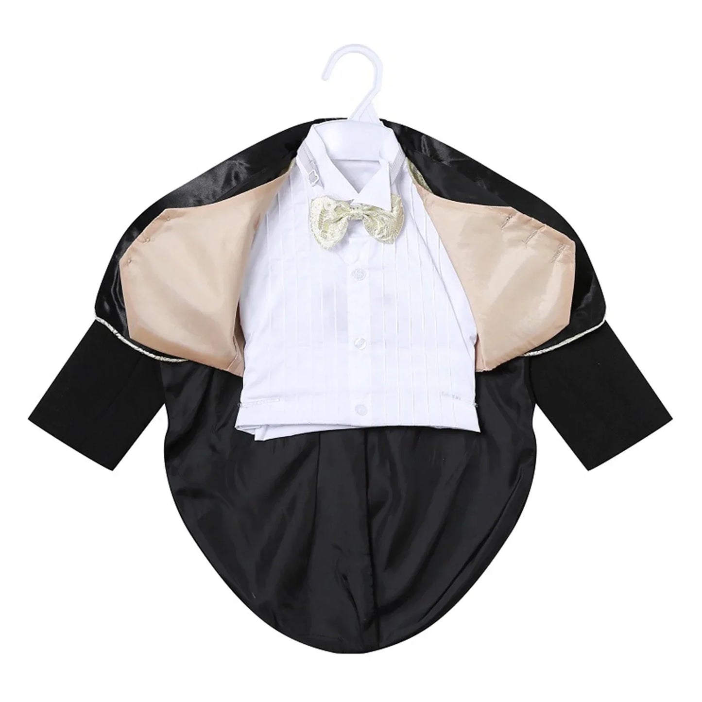 Baby Boy Sets Christening Outfit Kids Wedding Birthday Party Suit Tuxedo Coat Shirt Pant Vest Bow Tie Gentleman Baptism Clothes