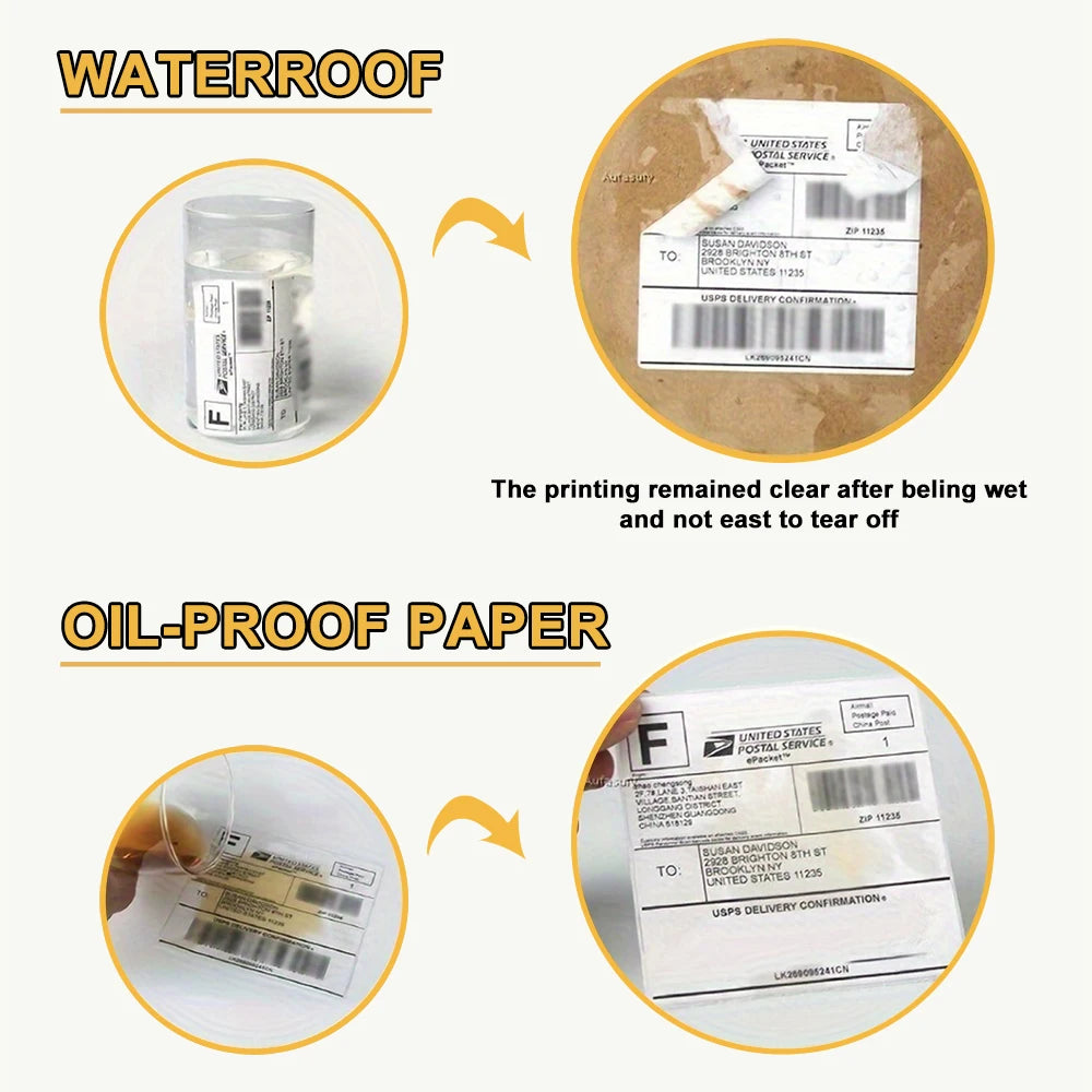4x6 Inch Direct Thermal Labels 500 Labels Per stacked -Strong Adhesive, Labels Resistant to Water & Grease For shipping label
