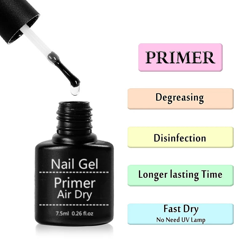 Limegirl 7.5ml Fast Air Dry Primer Matt Top Gel Base Primer Top Coat And Base Ccoat Soak Off Gel Nail Polish For Nail Art Tools