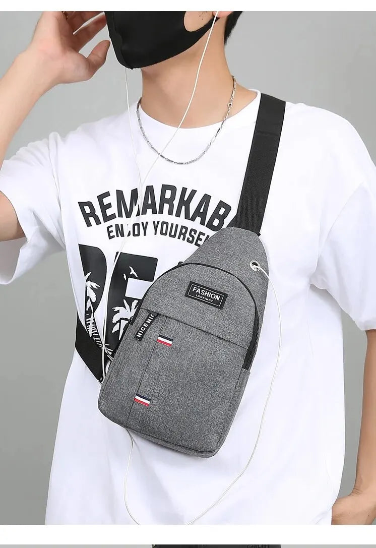 Fashionable and Trendy Lightweight Single Minimalist Shoulder Crossbody Bag for Men with Large Capacity for Leisure and Sports