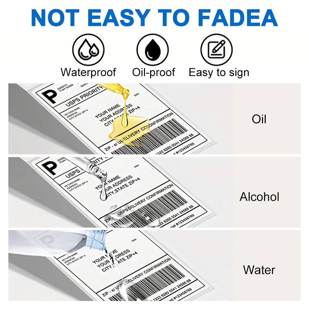 4x6 Inch Direct Thermal Labels 500 Labels Per stacked -Strong Adhesive, Labels Resistant to Water & Grease For shipping label