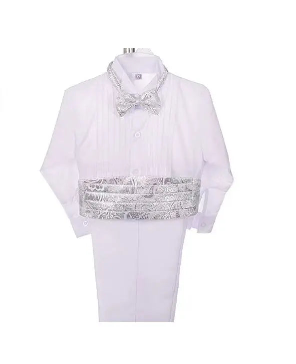 Baby Boy Sets Christening Outfit Kids Wedding Birthday Party Suit Tuxedo Coat Shirt Pant Vest Bow Tie Gentleman Baptism Clothes