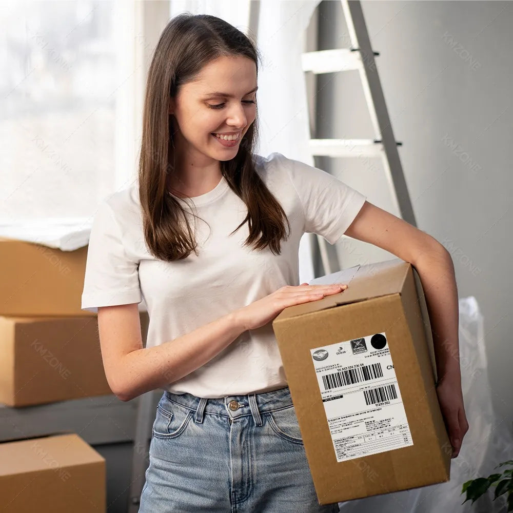 4x6 Thermal Labels for Shipping Label Printer 100pcs 500PCS White Mailing Labels 4x6 Direct Thermal Labels Fanfold BPA Free