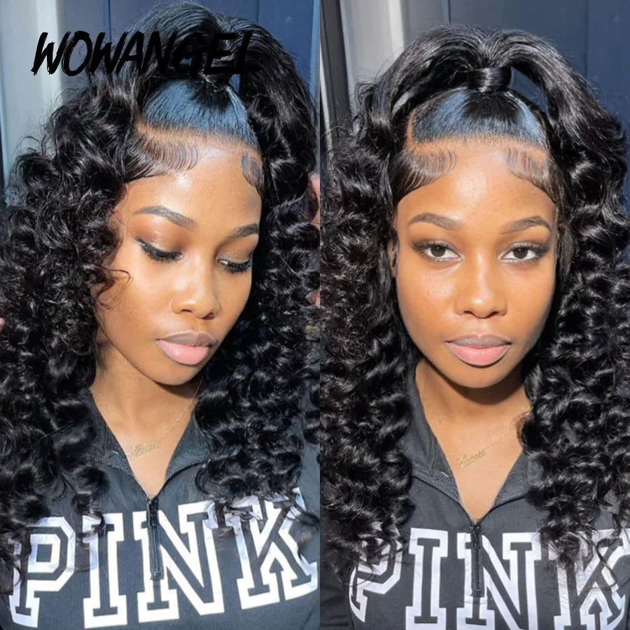 Wow Angel 250% Loose Wave Wig Full Lace Wigs HD Lace Frontal Wigs Melt Skins Deep Part Natural Scalp Full Frontal Wigs For Women