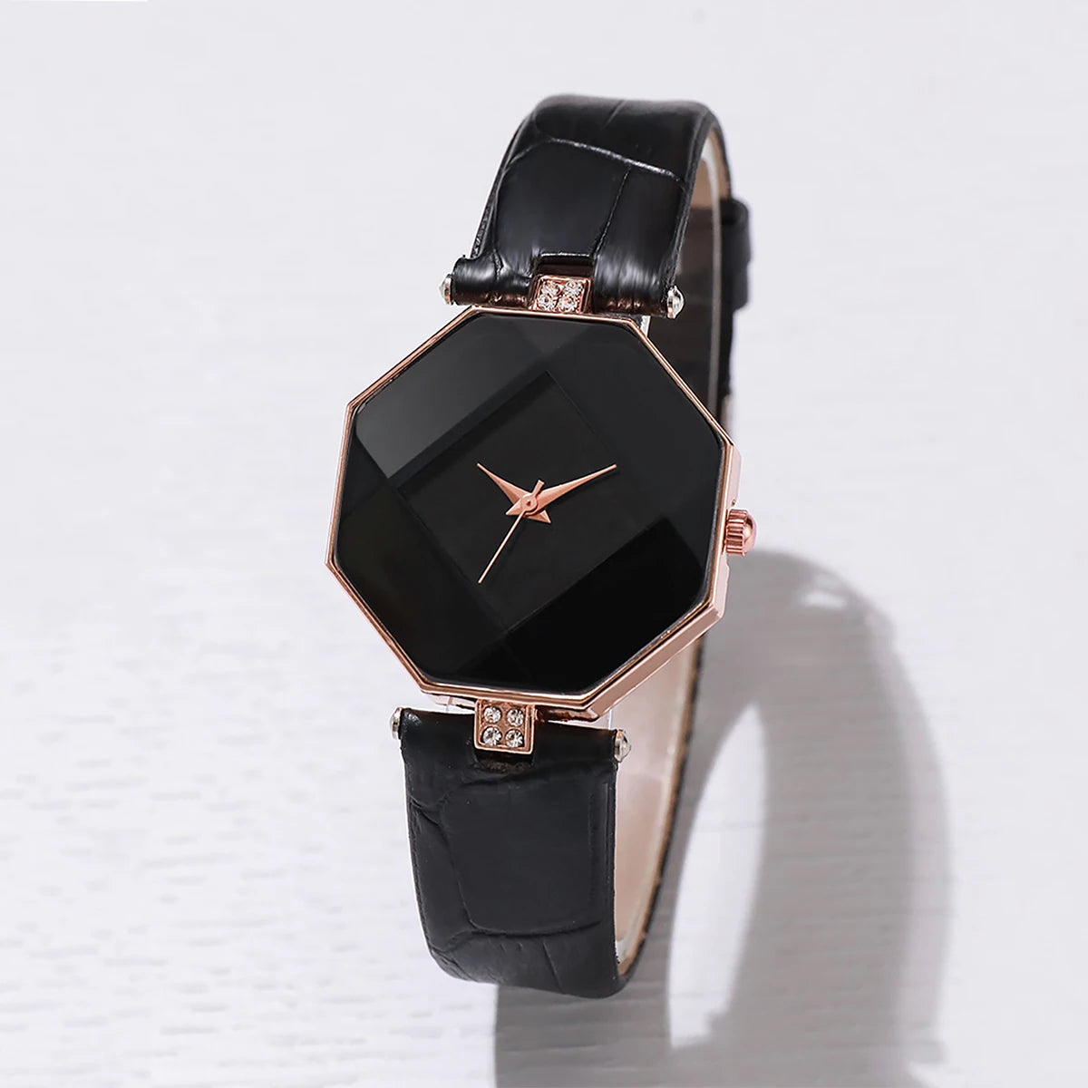 5PCS/Set Women's Watch Fashion Leather Band Analog Quartz Watches Heart Jewelry Set(Without Box)