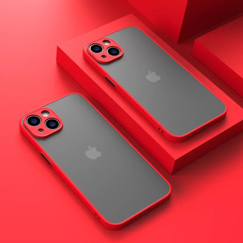 New Armor Bumper Shockproof Phone Case For iPhone 15 11 12 13 Mini 14 Pro XR X Xs Max Plus Silicone Hard Cover Capa