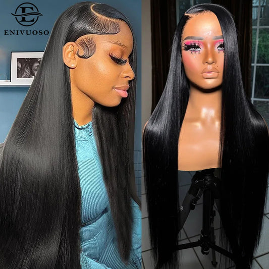 13X4 13X6 Synthetic Lace Front Wigs For Women Black Free Part Long Straight Body Wave Synthetic Hair Lace Wig with Baby Hair