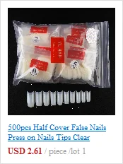 500pcs Half Cover False Nails Press on Nails Tips Clear Acrylic Nails 10 Sizes   for Nail Salons and DIY Nail Art A-08