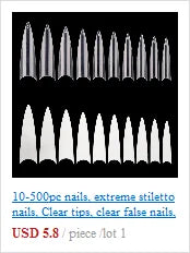 500pcs Half Cover False Nails Press on Nails Tips Clear Acrylic Nails 10 Sizes   for Nail Salons and DIY Nail Art A-08