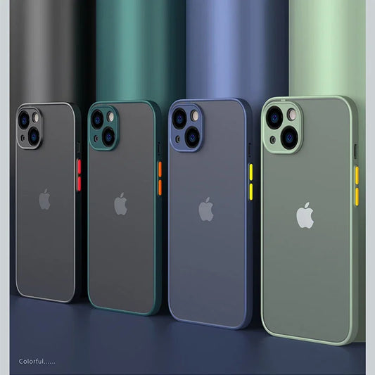 New Armor Bumper Shockproof Phone Case For iPhone 15 11 12 13 Mini 14 Pro XR X Xs Max Plus Silicone Hard Cover Capa