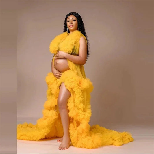 Maternity Robes  Puffy Tulle Prom Dresses for Photoshoot Vestidos Para Embarazadas Photographie De Vêtements De Maternité