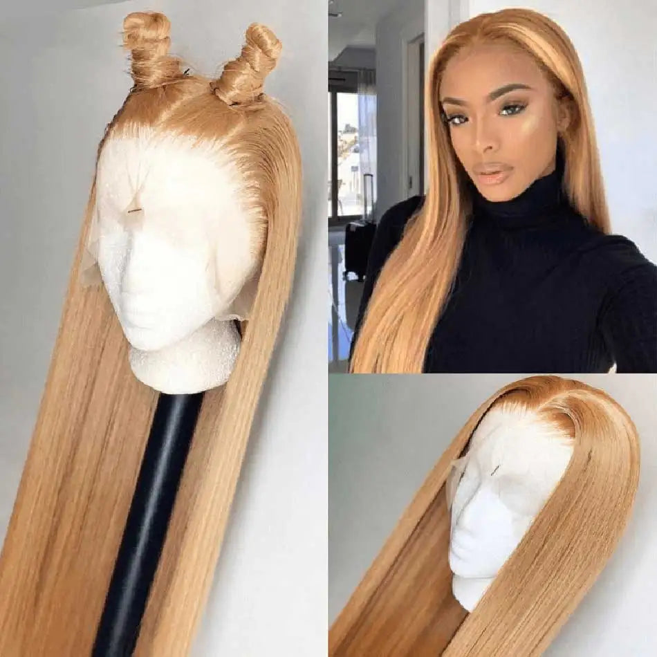 CLEARANCE 13x4 27# Honey Blonde And 99J Red Burgundy Colored Human Hair Wigs HD Lace Frontal Wigs Lace Front Human Hair Wigs