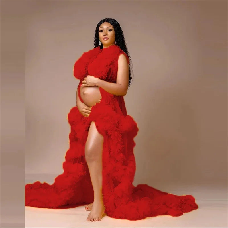 Maternity Robes  Puffy Tulle Prom Dresses for Photoshoot Vestidos Para Embarazadas Photographie De Vêtements De Maternité