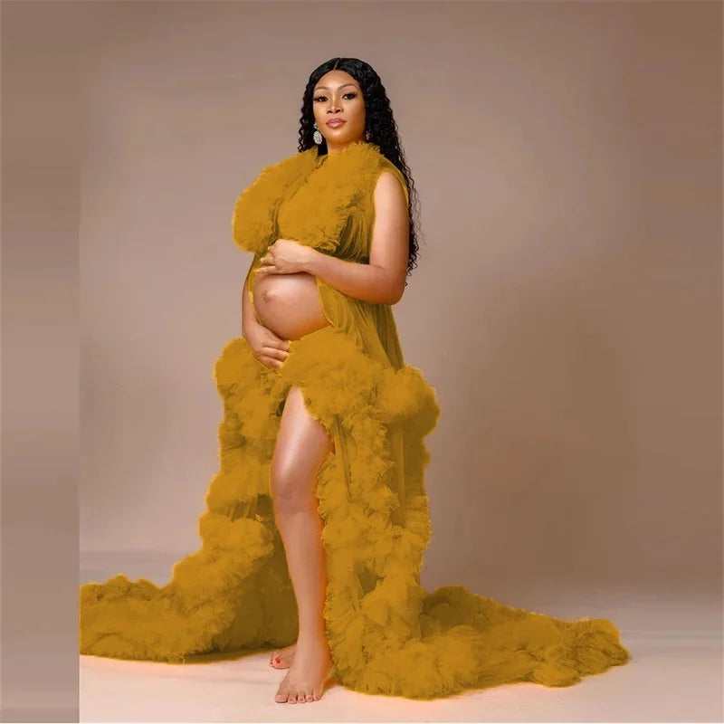 Maternity Robes  Puffy Tulle Prom Dresses for Photoshoot Vestidos Para Embarazadas Photographie De Vêtements De Maternité