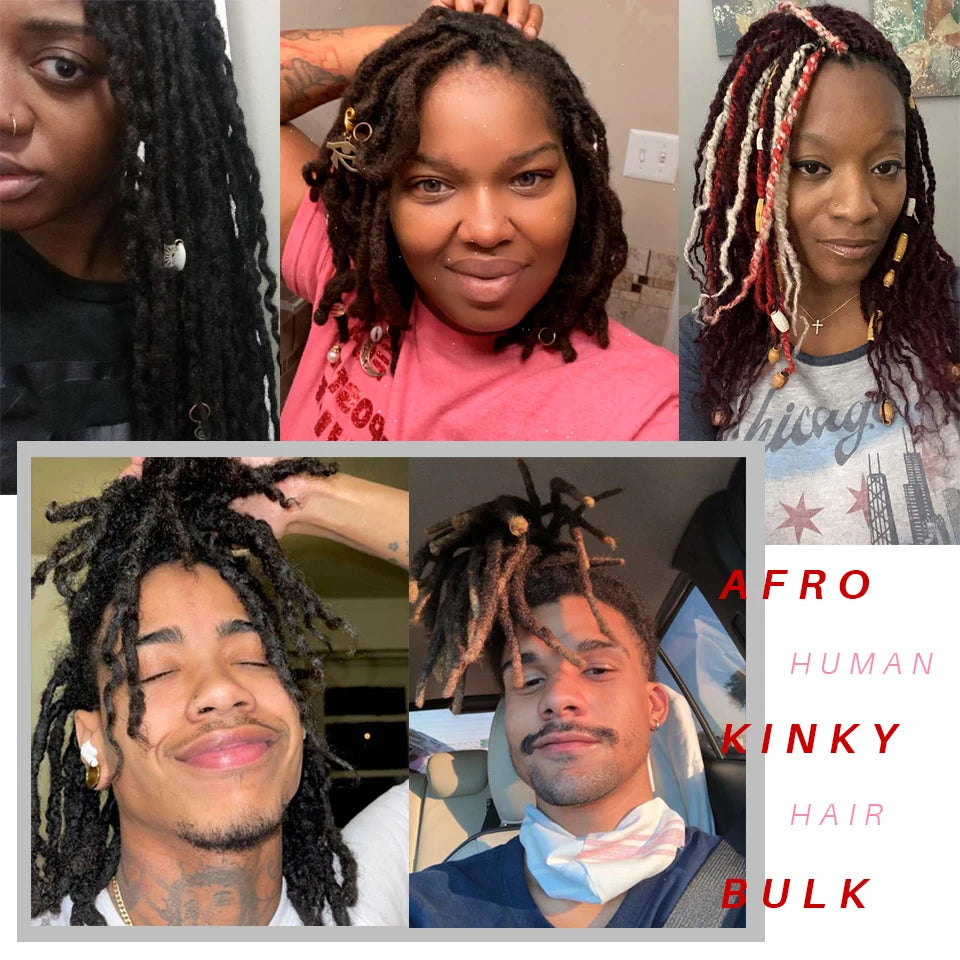 Natural Color Twist Braids Hair QVR No Weft Remy Brazilian Hair Afro Kinky Bulk Human Hair Bundles For Braiding 1 Pack 50g/pc