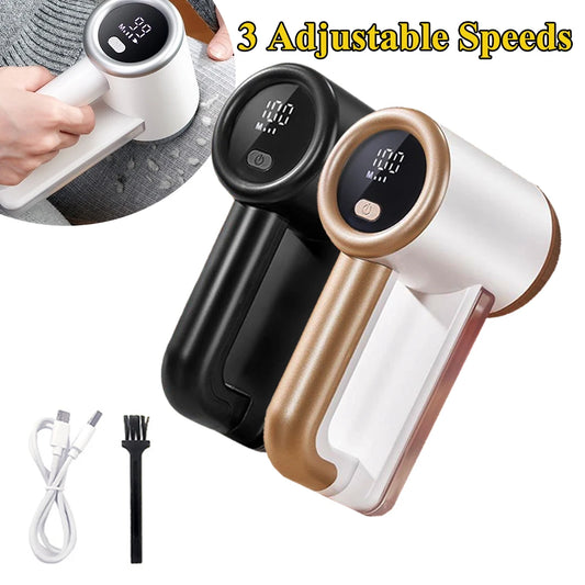 USB Rechargeable Electric Lint Remover 3 Speeds 2000mAh LED Display Hairball Trimmer Fuzz Remover for Sweater Bedding Sheets