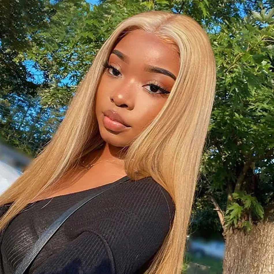 CLEARANCE 13x4 27# Honey Blonde And 99J Red Burgundy Colored Human Hair Wigs HD Lace Frontal Wigs Lace Front Human Hair Wigs