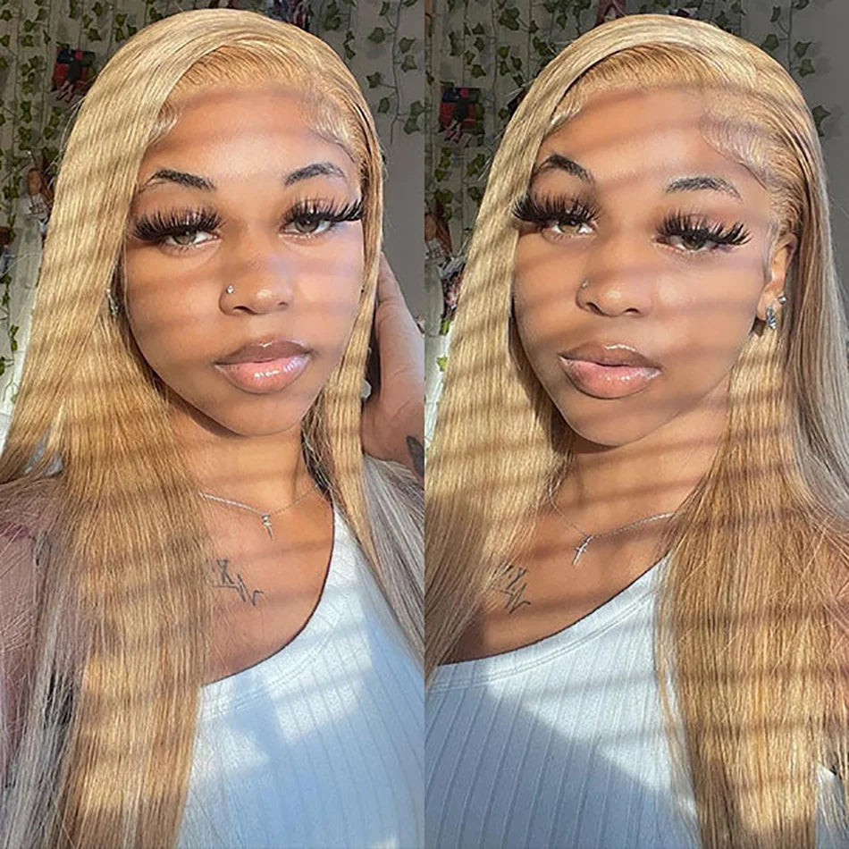 CLEARANCE 13x4 27# Honey Blonde And 99J Red Burgundy Colored Human Hair Wigs HD Lace Frontal Wigs Lace Front Human Hair Wigs