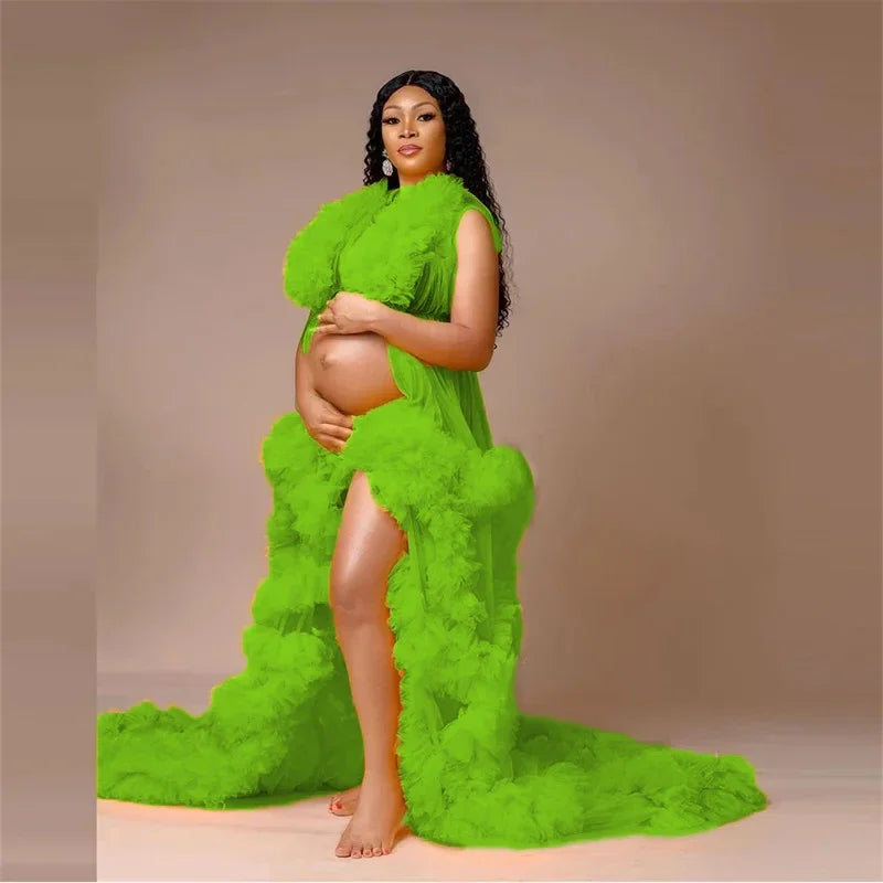 Maternity Robes  Puffy Tulle Prom Dresses for Photoshoot Vestidos Para Embarazadas Photographie De Vêtements De Maternité