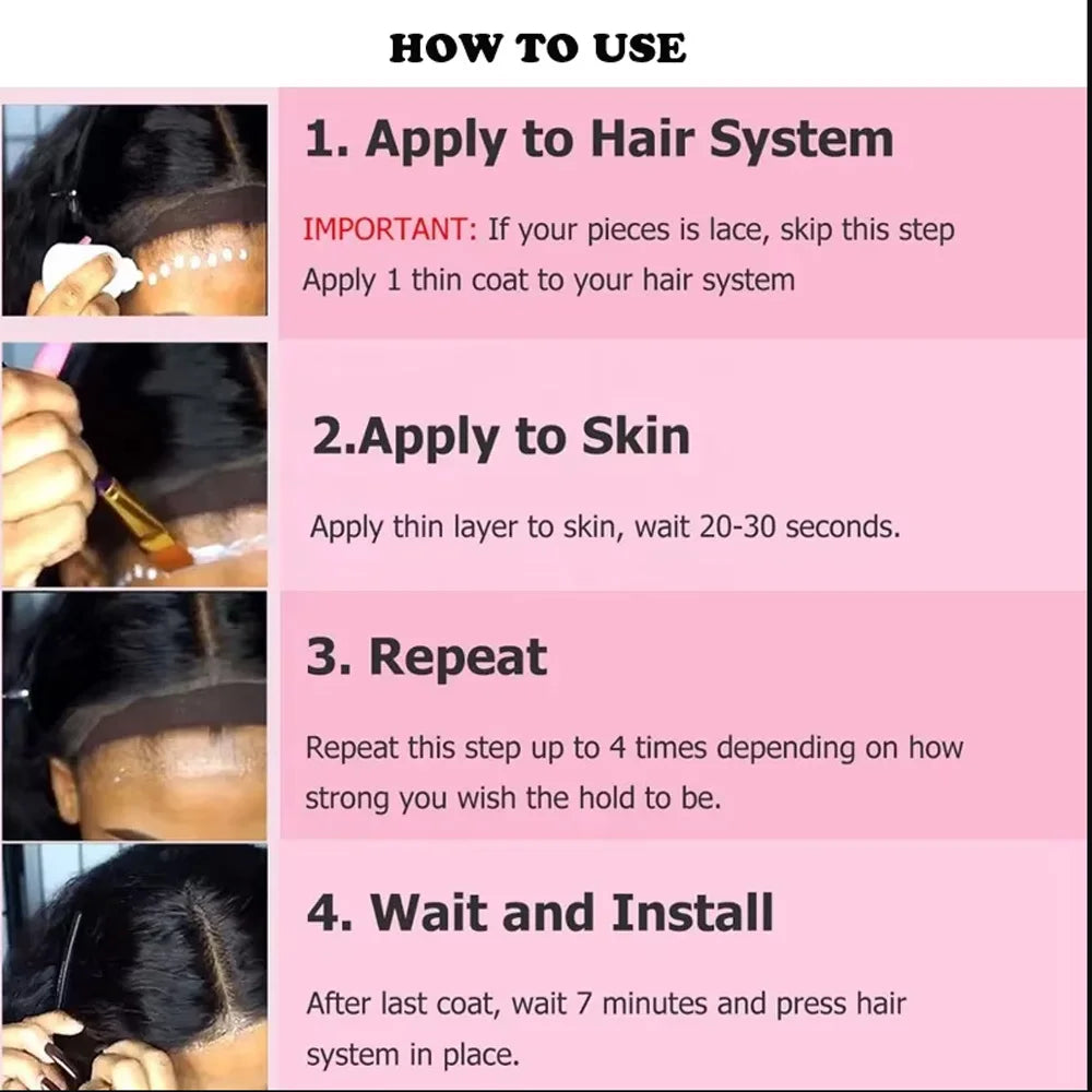 Boymia  Wig Glue With Remover Super Lace Glue For Lace Wigs/Toupee/Closure Hair Glue Remover Wig Installation Kit