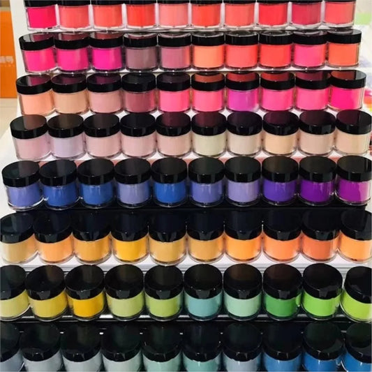Acrylic Nail System Clear Acrylic Powder 10/20/30/40/50/60Jars Nail Art Powder Dipping Powder Paints (10g pot) Collection Powder