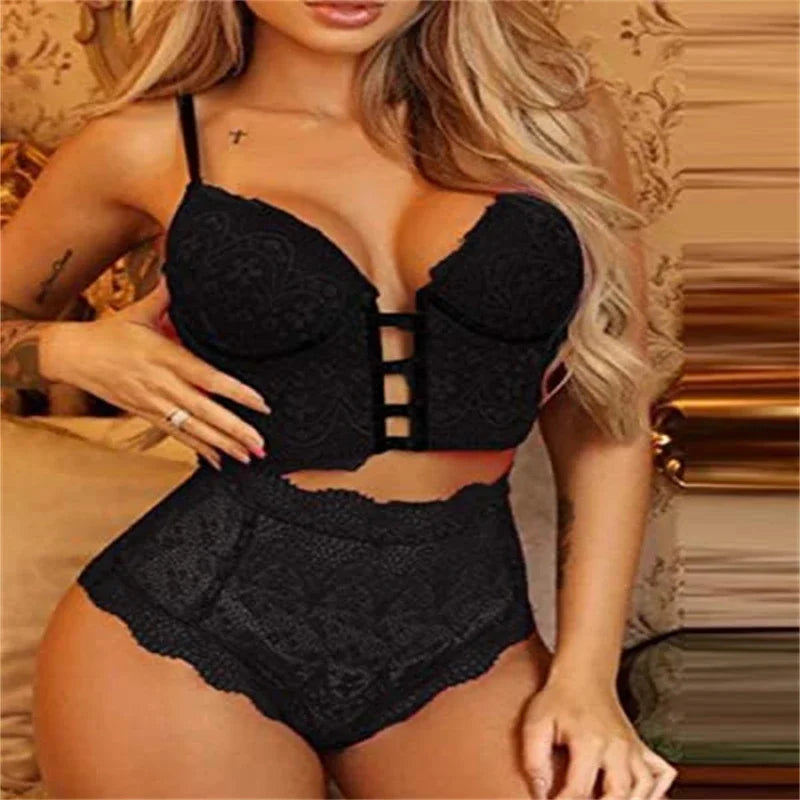 Women Seamless Bra Set Sexy Thong High Waist Panties Wire Free Bra Bralette Lingerie Brassiere Lace Female Underwear Set