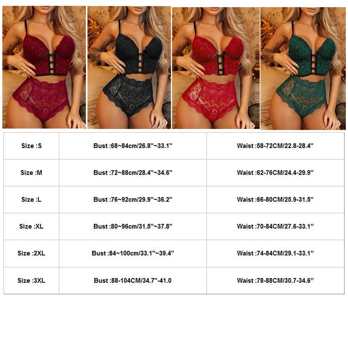 Hot Erotic Lingerie Set For Women Floral Lace Sexy Bandage Lace Wireless Bra And Thong Set Hollow Sexy Crop Tops Boudoir Outfits