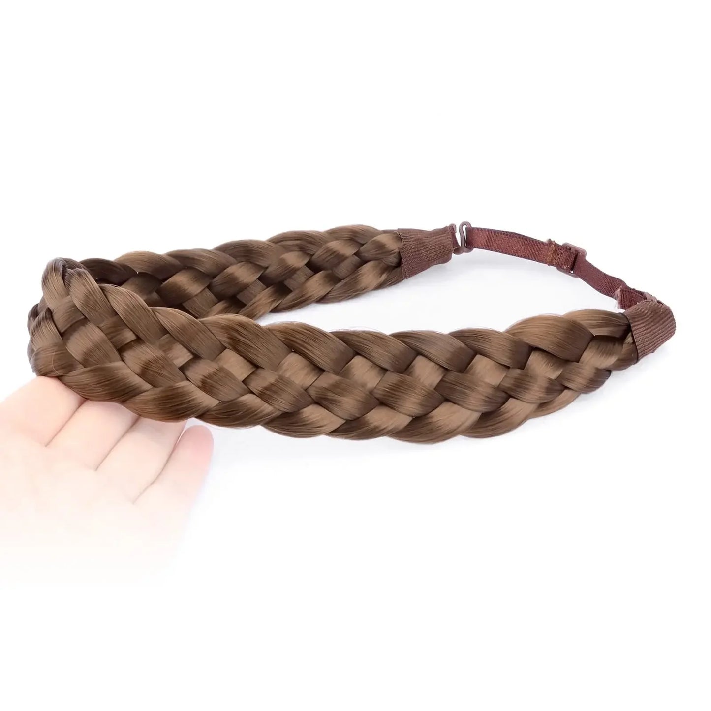 Braids Twist Elastic Hair Headband With Adjustable Wide Belt Synthetic Woman Black Gold Hair Style Braided Headband Hairpiece