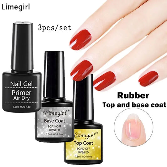 Limegirl 7.5ml Fast Air Dry Primer Matt Top Gel Base Primer Top Coat And Base Ccoat Soak Off Gel Nail Polish For Nail Art Tools