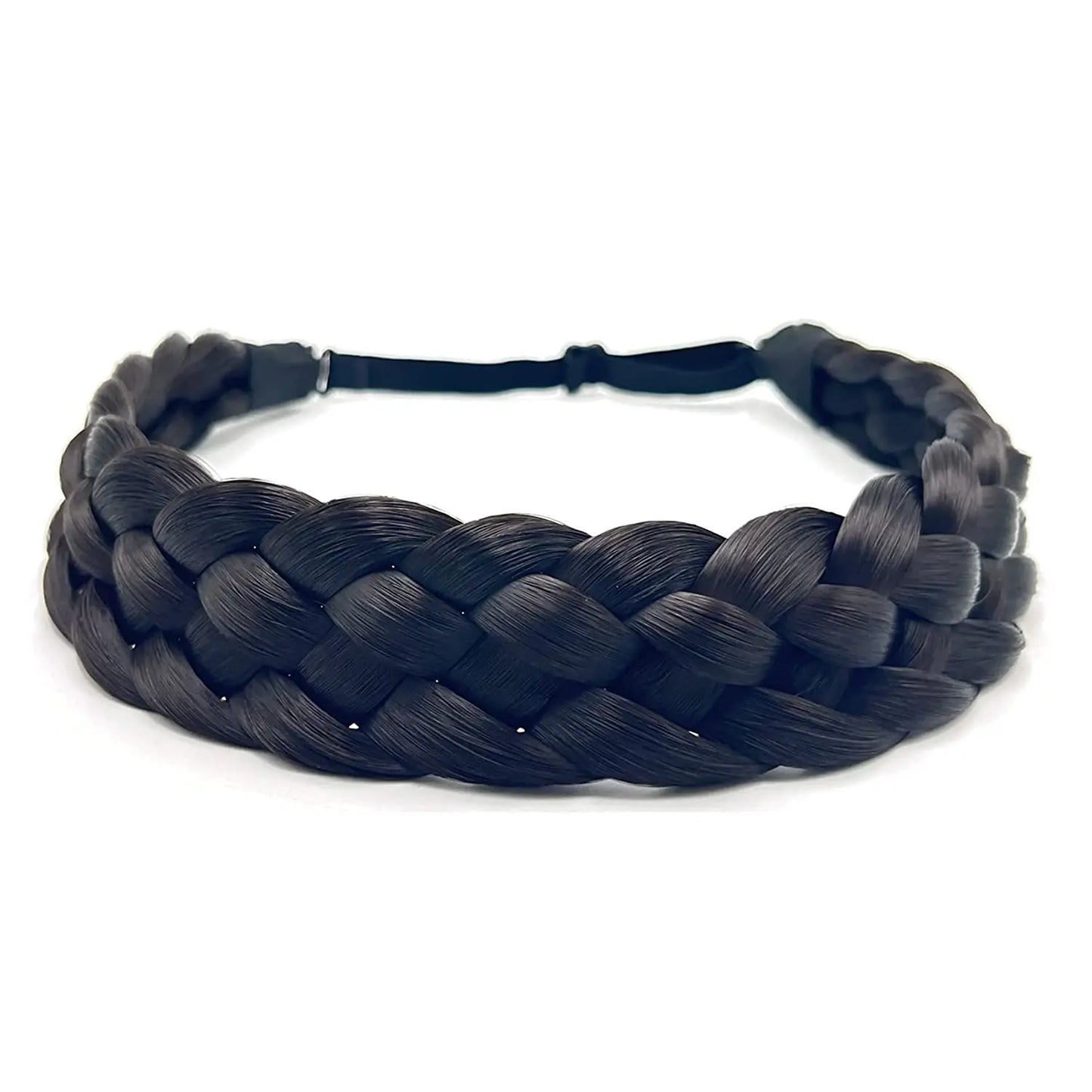 Braids Twist Elastic Hair Headband With Adjustable Wide Belt Synthetic Woman Black Gold Hair Style Braided Headband Hairpiece