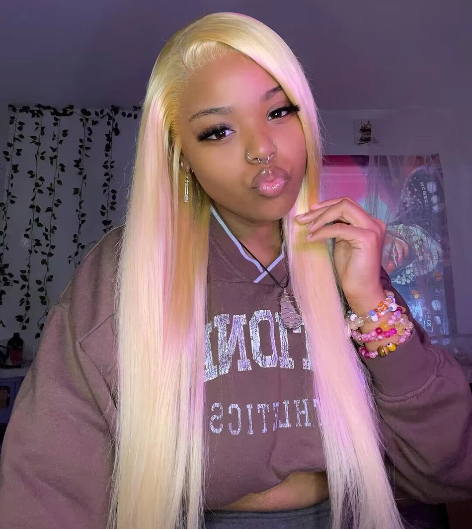 13x6 HD Transparent 613 Blonde Lace Frontal Human Hair Wigs 613 Bob Wig Brazilian Bone Straight 13x4 Lace Front Human Hair Wigs