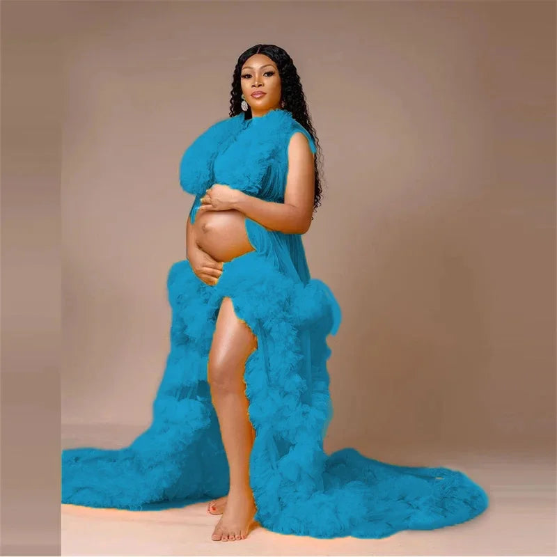 Maternity Robes  Puffy Tulle Prom Dresses for Photoshoot Vestidos Para Embarazadas Photographie De Vêtements De Maternité