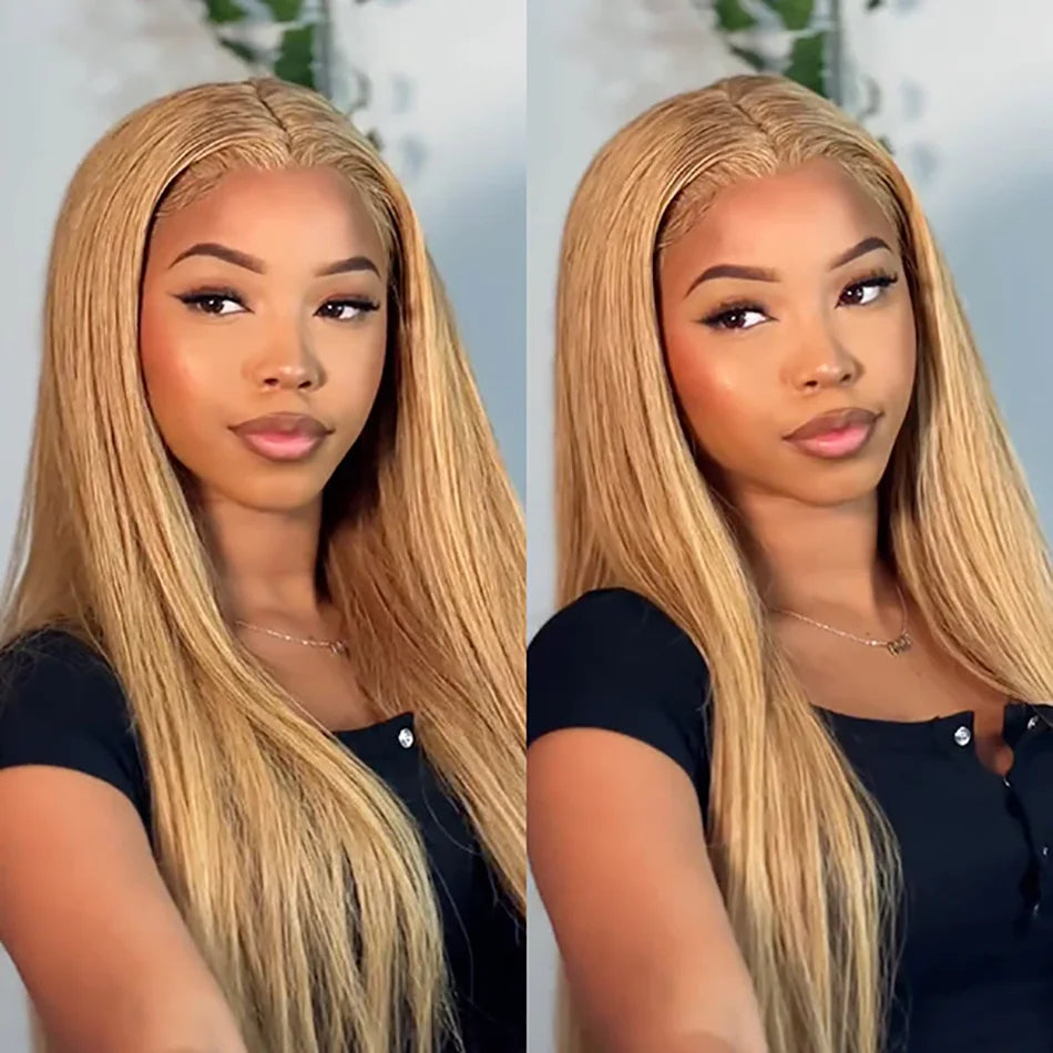 CLEARANCE 13x4 27# Honey Blonde And 99J Red Burgundy Colored Human Hair Wigs HD Lace Frontal Wigs Lace Front Human Hair Wigs