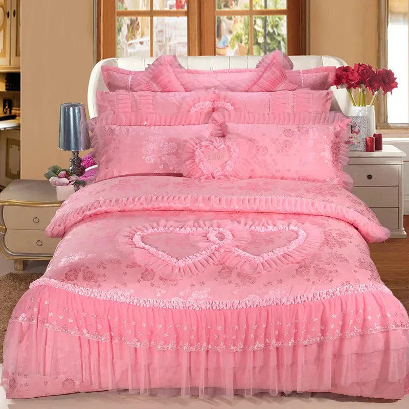 Wedding Decoration Luxury 100% Cotton 60S Quilt Cover Bridal Bed Sheet Sets Comforter Bedding Set Wedding Souvenirs Gift